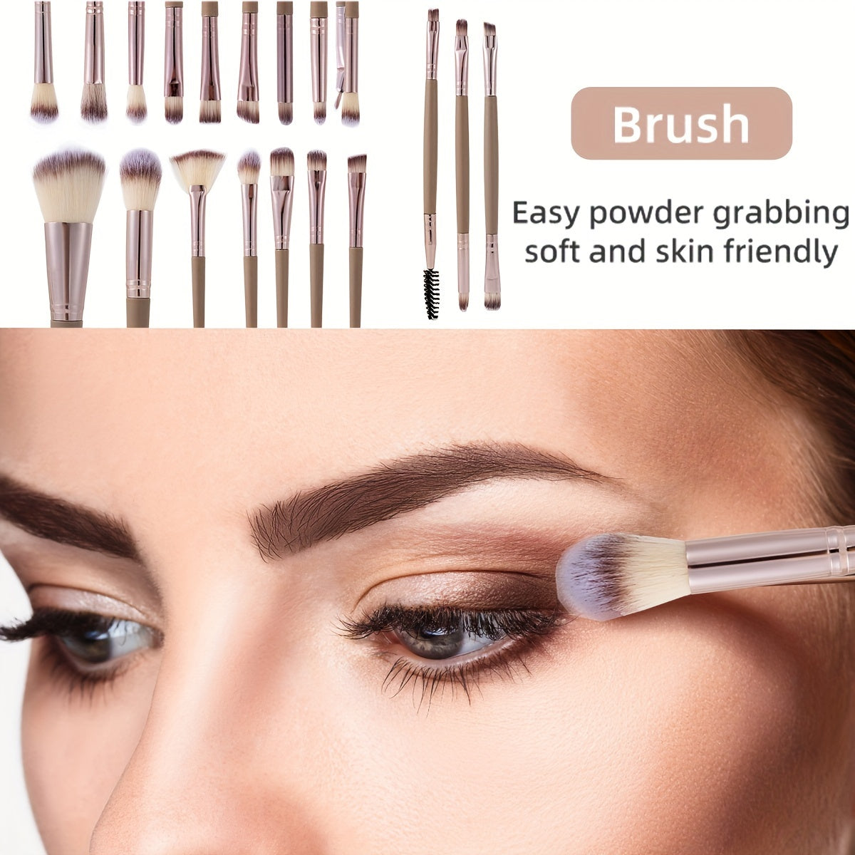 Professional Makeup Brush Set in Combination Light Beige - 20/40pcs with High-Quality Nylon Bristles, Headbands, Sponges & Velvet Applicators, ABS Plastic Handles, Fragrance-Free